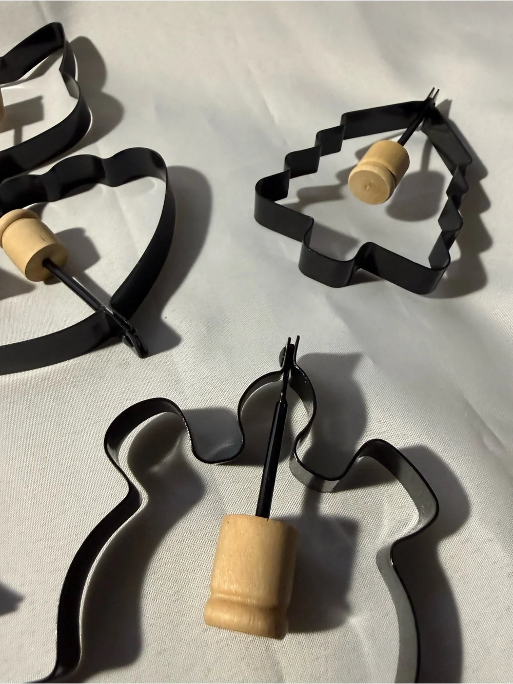 Black Metal & Wood Cookie Cutters - Set of Assorted Shapes